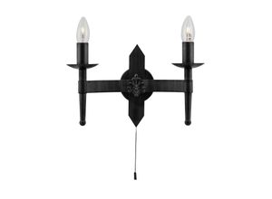 5053423018539 - Cartwheel - 2 Light Indoor Candle Wandleuchte Schwarz E27 - Searchlight