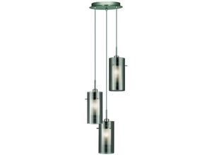 5053423018973 - Duo 2 - 3 Licht Cluster Anhänger Chrom Rauchglas auf Platte E14 - Searchlight