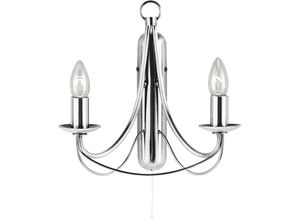 5053423021027 - Maypole - 2 Light Candle Wandleuchte Satin Silver E14 - Searchlight