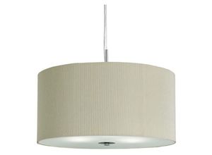 5053423023328 - Drum Pleat - 3 Licht Deckenanhänger Chrom Creme mit Glasdiffusor und Schatten E27 - Searchlight