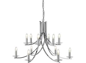 5053423024424 - Ascona - 12 Light Chandelier Chrome Finish E14 - Searchlight