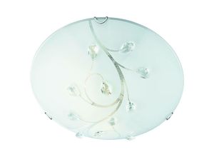 5053423028736 - Flush - 3 Light Large Ceiling Flush Light Chrom Kristallglas E27 - Searchlight