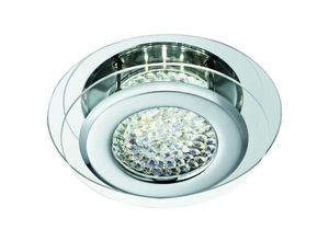 5053423050331 - Vesta - led Round Flush Deckenleuchte Chrom mit Crystal Glass Center - Searchlight