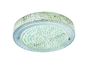 5053423050362 - Flush - led Round Flush Deckenleuchte Chrom mit Crystal Glass Center - Searchlight