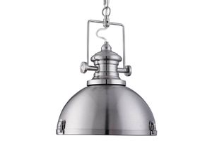 5053423050904 - Industrial - 1 Light Dome Deckenanhänger Satin Silber mit Acryldiffusor E27 - Searchlight