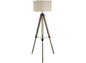 5053423052076 - Easel - 1 Licht Stehleuchte Schwarz Leinenschirm E27