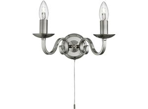 5053423056432 - Eglo - Searchlight Richmond - 2 Light Indoor Candle Wandleuchte Satin Silver E14