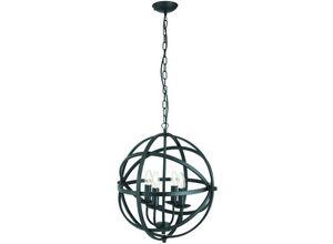 5053423056715 - Orbit - 4 Light Spherical Cage Deckenanhänger Matt Black E14 - Searchlight