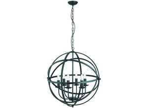 5053423056739 - Orbit - 6 Light Spherical Cage Deckenanhänger Matt Black E14 - Searchlight