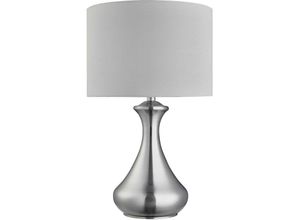 5053423057699 - Touch - 1 Leuchttisch Touch Lampe Satin Silber mit weißem Schirm E14 - Searchlight