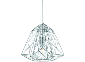 5053423057897 - Geometric Cage - 1 Lichtdraht Deckenanhänger Chrom E27 - Searchlight