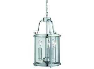 5053423058764 - Searchlight Victorian Lanterns - 3 Licht Deckenlaterne Anhänger Chrom Glas Drei E14