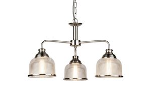 5053423095134 - Bistro - 3 Light Multi Arm Deckenanhänger Silber Weiß E27 - Searchlight