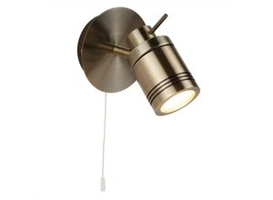 5053423096735 - Samson - led 1 Licht Badezimmer Wandstrahler Antik Messing IP44 GU10 - Searchlight