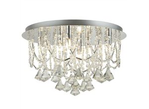 5053423096964 - Mela - 6 Light Ceiling Semi Flush Light Chrom klar mit Kristallglas G9 - Searchlight