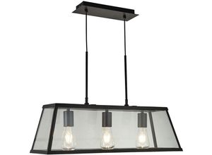 5053423097213 - - Glas Pendel Lampe schwarz Wohn Zimmer Beleuchtung Decken Hänge Laterne 4613-3BK