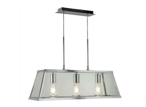 5053423097220 - Voyager - 3 Light Ceiling Pendant Bar Chrom klar E27 - Searchlight