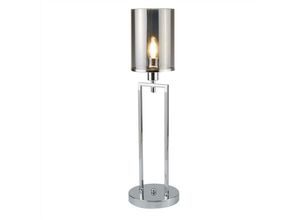 5053423097855 - Catalina - 1 Leuchttischlampe Chrom mit Smokey Glass Shade E14 - Searchlight