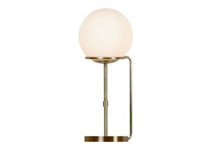 5053423097923 - Sphere - 1 Leuchttisch Globe Lamp White Antik Messing mit Glasschirm E27 - Searchlight