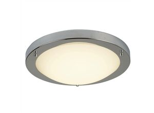 5053423098333 - Flush - led kleine runde Badezimmer Flush Deckenleuchte Satin Silber Weiß IP44 - Searchlight