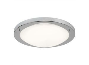 5053423098357 - Flush - led Große Runde Badezimmer Flush Deckenleuchte Satin Silber Weiß IP44 - Searchlight