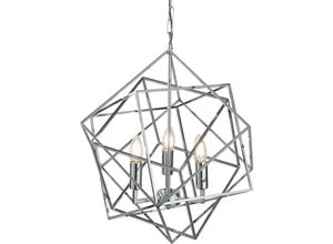 5053423101798 - - Käfig Pendel Lampe Wohn Zimmer Decken Beleuchtung Chrom Hänge Leuchte 7863-3CC