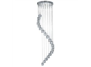 5053423102078 - Ice Cube - led 20 Light Spiral Cluster Anhänger Chromglas - Searchlight