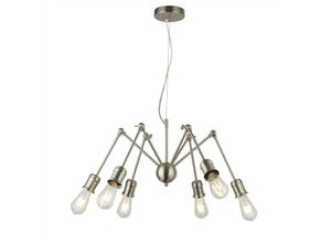 5053423125145 - Mantis - 6 Light Multi Arm Anhänger Satin Silber E27 - Searchlight