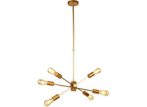 5053423134437 - - Decken Pendel Lampe gold Schlaf Gäste Zimmer Hänge Leuchte 2906-6GO