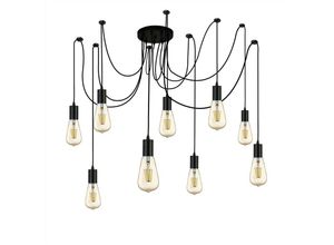 5053423136646 - Squiggle - 9 Light Cluster Anhänger Matt Black E27 - Searchlight