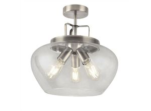 5053423137063 - Searchlight Boule - 3 Light Semi Flush Satin Silber Glas E27