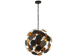 5053423154886 - Pendelleuchte Hängelampe Deckenlampe Esszimmerleuchte Stahl Schwarz Gold