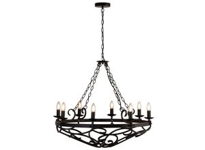 5053423155104 - Cartwheel - 8 Light Cylindrical Candle Chain Deckenanhänger - Schwarz - Searchlight