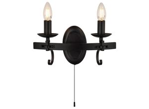 5053423159348 - Cartwheel - 2 Light Candle Wandleuchte - Schwarz - Searchlight