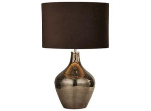 5053423161303 - - Tischlampe Smoked Mosaic Brown Suede Shade