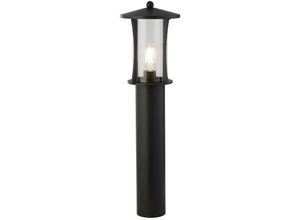 5053423167343 - - Suchscheinwerferpagode 1 Light Outdoor Post (730mm Höhe) - Schwarz mit klarem Glas