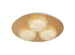 5053423168203 - Suchscheinwerfer Celestia 3 Light Round Led Deckenleuchte - Blattgold mit klarem Acryl