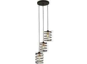 5053423185729 - Spring 3 Light Drop Anhänger Schwarz und Gold - Searchlight 5053423185729 - Spring 3 Light Drop Anhänger Schwarz und Gold - Searchlight