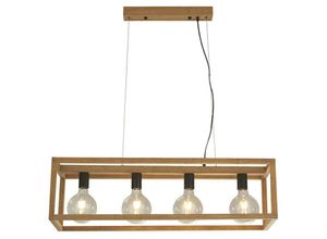 5053423189376 - Square 4-Licht-Anhänger aus geflochtenem Bambusholz - Searchlight