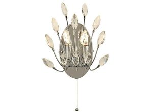 5053423190372 - Searchlight Lighting - Searchlight Peacock 2-flammige Wandleuchte Kristall