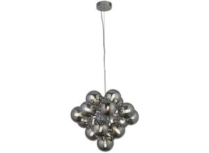 5053423190471 - Pendelleuchte Hängelampe Deckenleuchte Wohnzimmerlampe Rauchglas Chrom D 41 cm