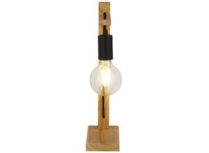 5053423192567 - Woody Tischlampe Naturholz schwarzes Metall - Searchlight