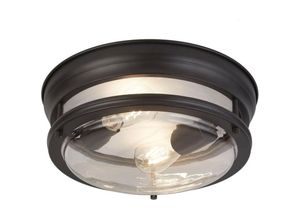 5053423233482 - Glasgow 2-flammiges Schwarz klares Glas - Searchlight