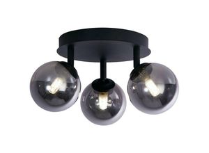 5053423242002 - Crosby 3 Light Semi Flush Black Rauchglas - Searchlight