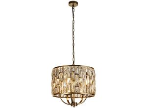 5053423242071 - Bijou 5-flammige Pendelleuchte antikes Messing Champagnerglas - Searchlight