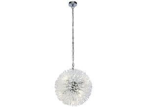 5053423243764 - Sunburst 7-flammige Pendelleuchte aus Chrom Glasperlen - Searchlight