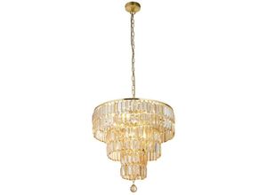 5053423249919 - Empire 5-flammige Pendelleuchte aus satiniertem Messing Champagnerglas - Searchlight