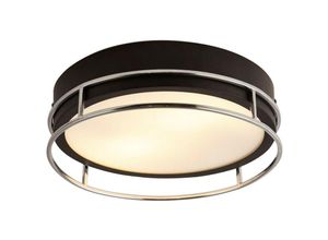 5053423251004 - Pheonix Phoenix 2 Light Flush Schwarz Chrom Milchglas - Searchlight