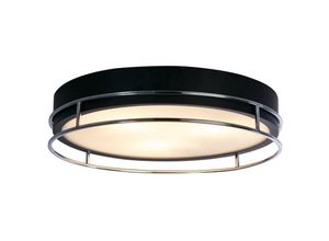 5053423251028 - Pheonix Phoenix 3 Light Flush Schwarz Chrom Milchglas - Searchlight