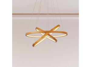 5053423252650 - LED-Hängeleuchte Eternity goldfarben Bambus Ø 50 cm